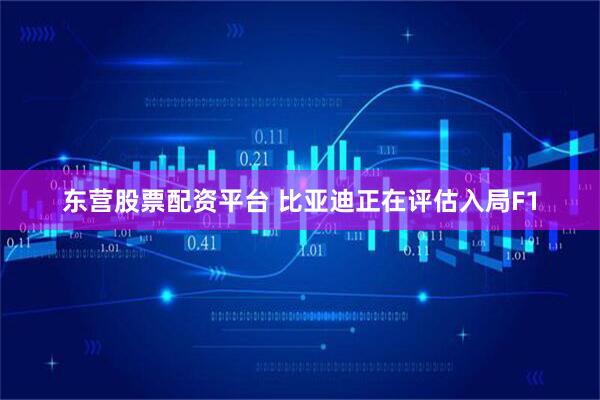 东营股票配资平台 比亚迪正在评估入局F1